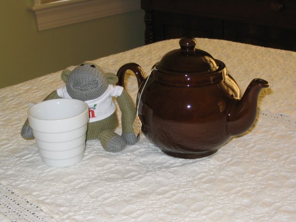 PG Monkey has his cuppa