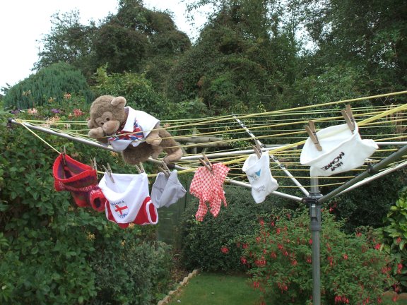 Jimby checks his washing line