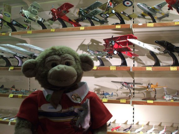 There was a model shop with planes.