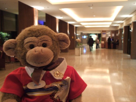 I explore the foyer of the hotel and no one told me off.