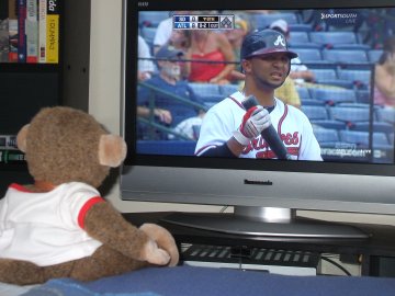 This Brave is a Happy man with that score on the board behind him.