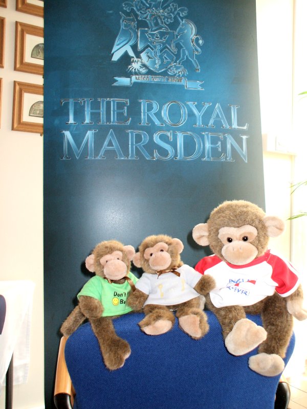 Jimby and the twins at The Royal Marsden Hospital